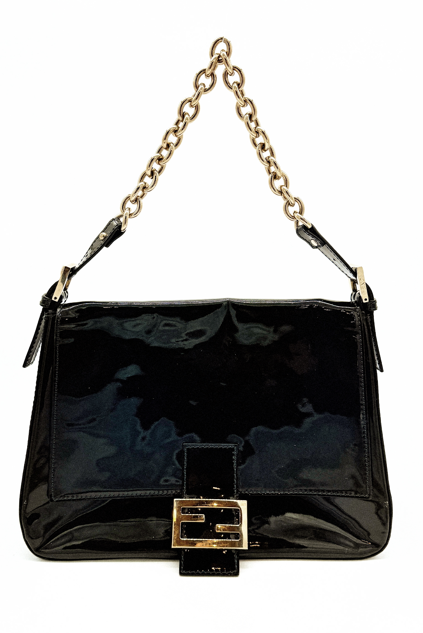 Fendi Navy Patent Leather Mamma Baguette